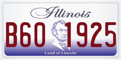 IL license plate B601925