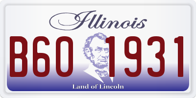 IL license plate B601931