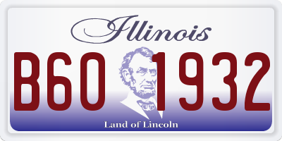 IL license plate B601932