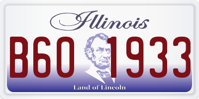 IL license plate B601933