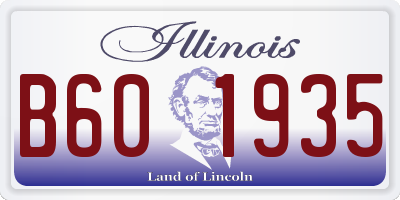 IL license plate B601935