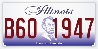 IL license plate B601947