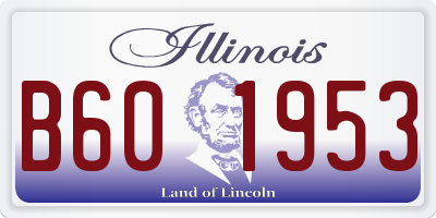 IL license plate B601953