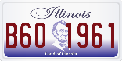 IL license plate B601961