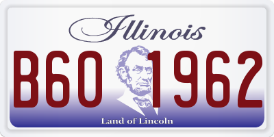 IL license plate B601962