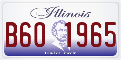 IL license plate B601965