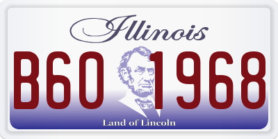 IL license plate B601968