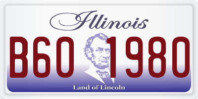 IL license plate B601980