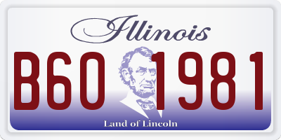 IL license plate B601981