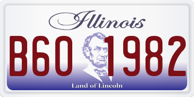 IL license plate B601982