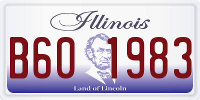 IL license plate B601983