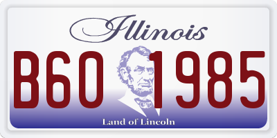 IL license plate B601985