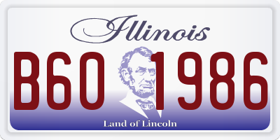 IL license plate B601986