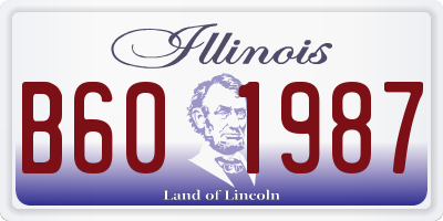 IL license plate B601987