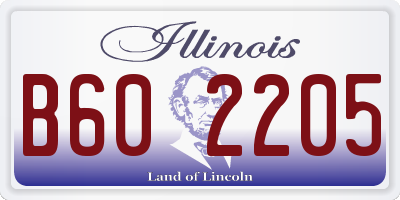 IL license plate B602205