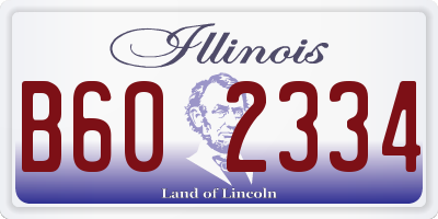 IL license plate B602334