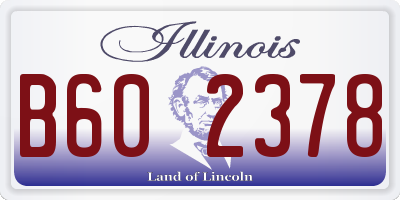 IL license plate B602378