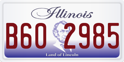 IL license plate B602985