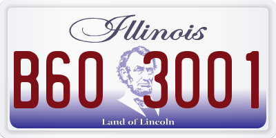 IL license plate B603001