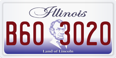 IL license plate B603020