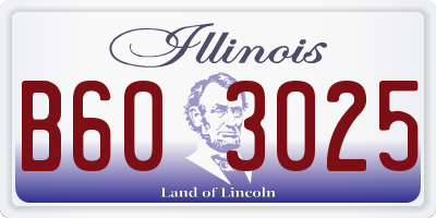 IL license plate B603025