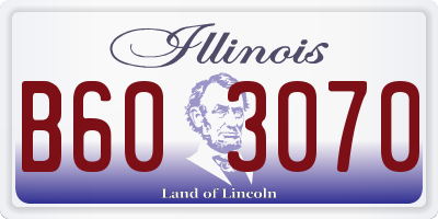 IL license plate B603070