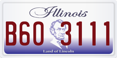 IL license plate B603111