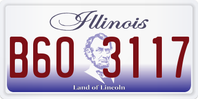 IL license plate B603117