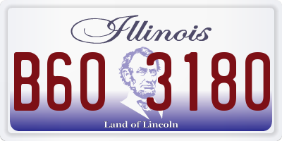 IL license plate B603180