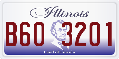 IL license plate B603201