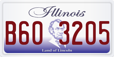 IL license plate B603205