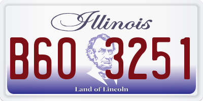IL license plate B603251