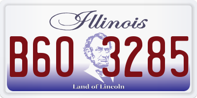 IL license plate B603285