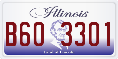 IL license plate B603301