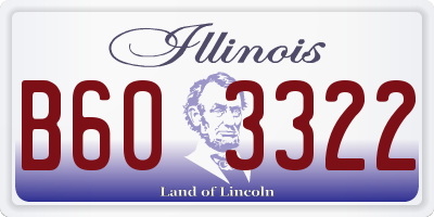 IL license plate B603322