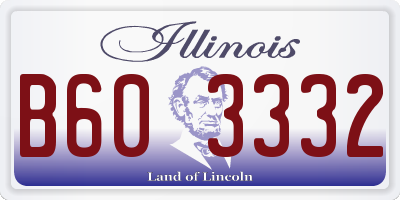 IL license plate B603332