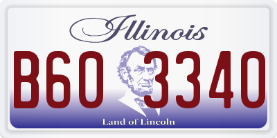 IL license plate B603340