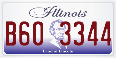 IL license plate B603344