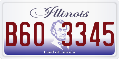 IL license plate B603345