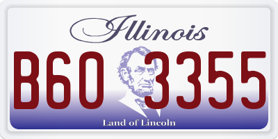 IL license plate B603355
