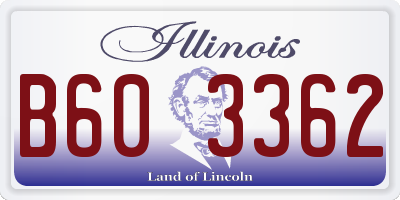 IL license plate B603362
