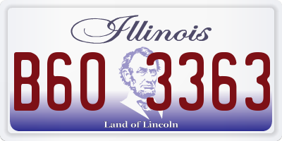 IL license plate B603363