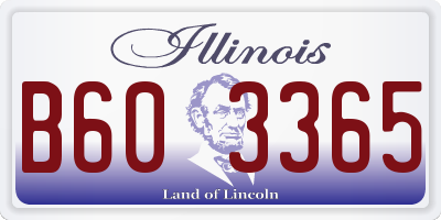 IL license plate B603365