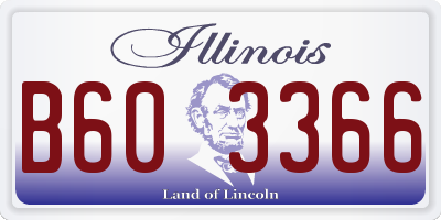 IL license plate B603366