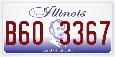 IL license plate B603367