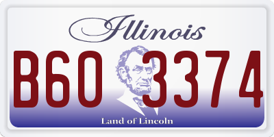 IL license plate B603374
