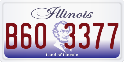 IL license plate B603377