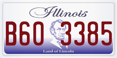 IL license plate B603385