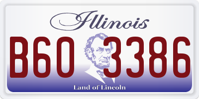 IL license plate B603386