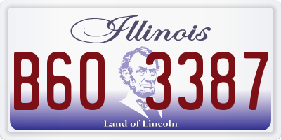 IL license plate B603387